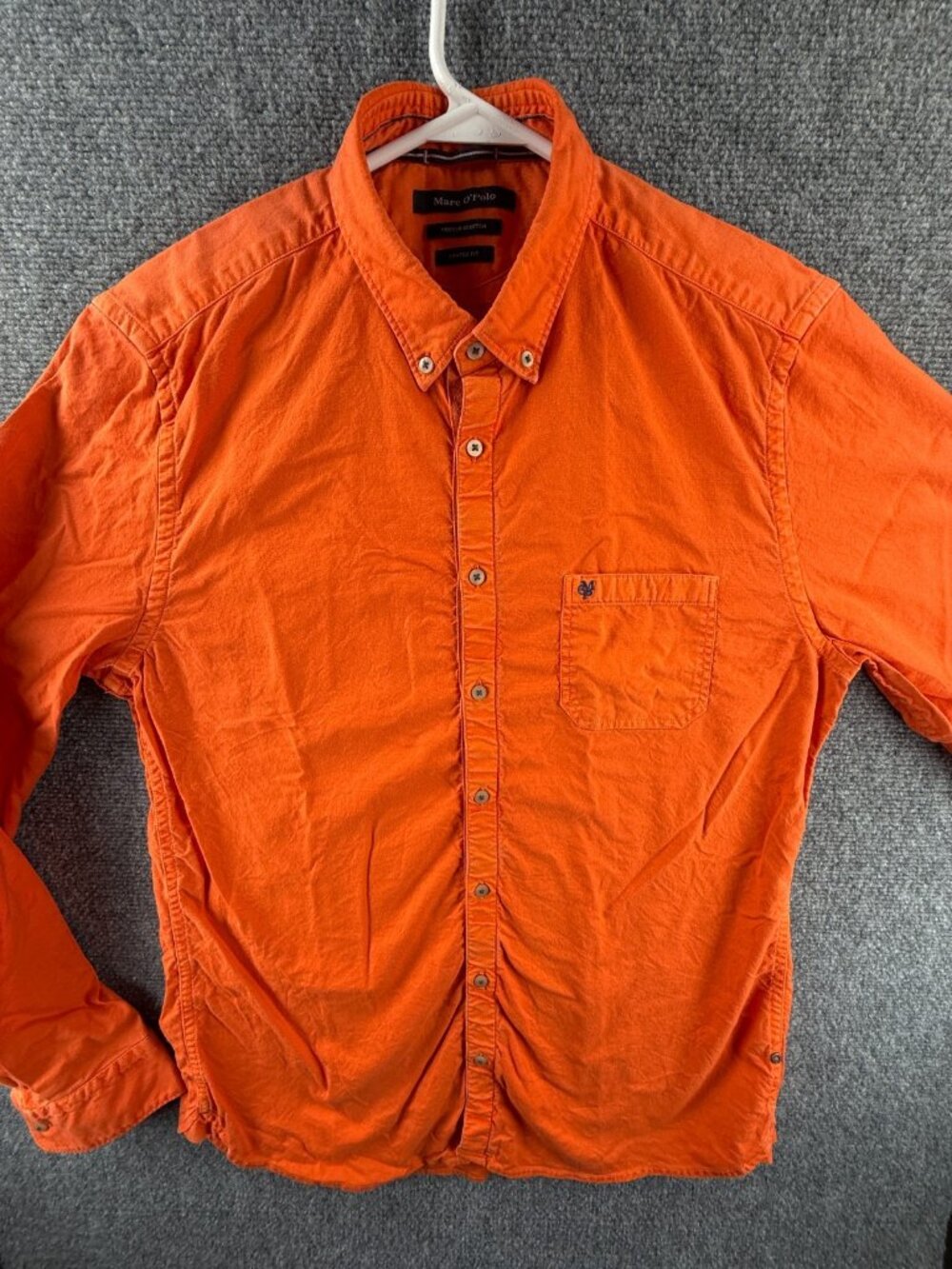 Marc O' Polo Button Up Shirt Oxford Cloth Orange Shaped Fit Cotton Stretch Mem